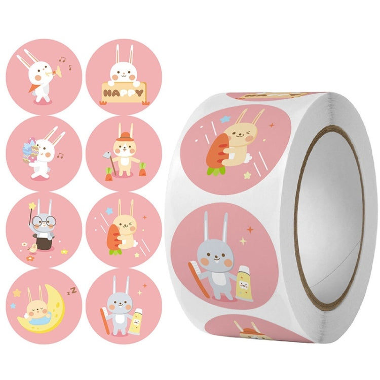 10 PCS Round Cartoon Animal Stickers Cute Hand-Made Sealing Stickers, 25mm 500 / Rolls