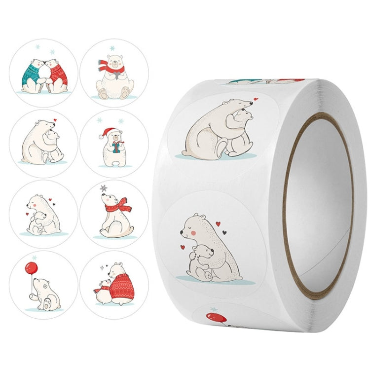10 PCS Round Cartoon Animal Stickers Cute Hand-Made Sealing Stickers, 25mm 500 / Rolls