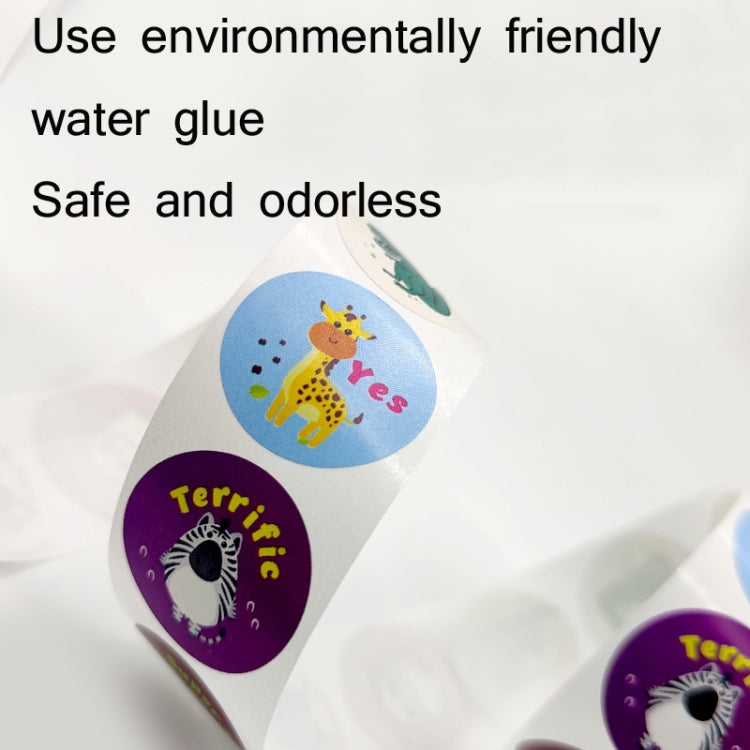 2 PCS Kindergarten Children Cartoon Animal Stickers Gift Packaging Bag Sealing Stickers, 25mm 500 / Rolls