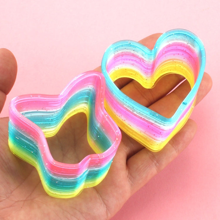 10 PCS Glitter Transparent Rainbow Circle Polygon Spring Rainbow Circle,Ramdom Style Delivery, Glitter Transparent Rainbow Circle