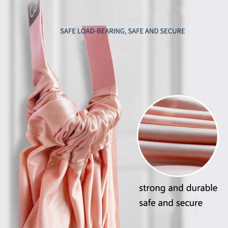 2 in 1 Home Yoga Hammock Indoor Stretching Sling Stretch Widening Yoga Strap + Door Buckle Storage Bag Set, Pink, Purple, Pine Green