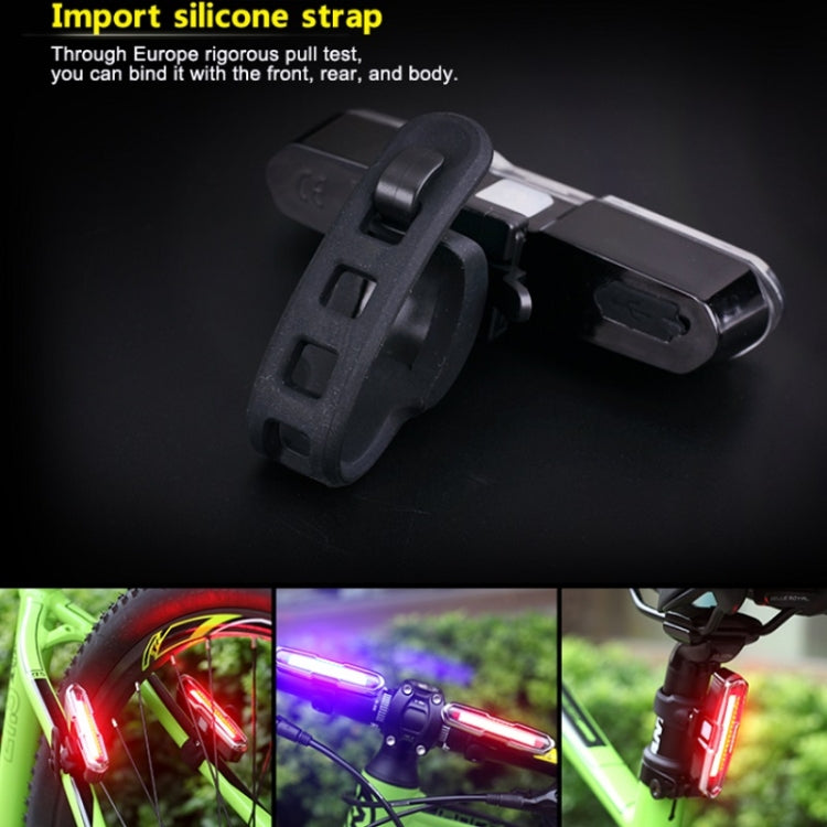 Bicycle Light USB Charging LED Warning Light Night Riding COB Tail Light, Specification:, 7505C Red White Blue Light, 7505A Single Red Light, 7505B Red White Light, 7505 Red Blue Light