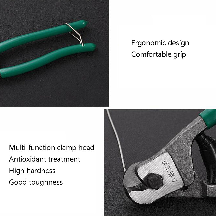 JTO Wire Rope Scissors Mini Discharging Clamps Plastic Handle Steel Wire Cutter, 8inch