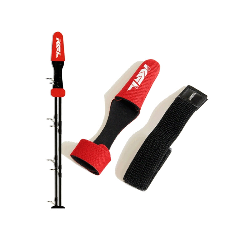 Fish Rod Protective Cover High Elasticity Pole Guard Cap + Lashing Strap Set, Blue, Red, Black