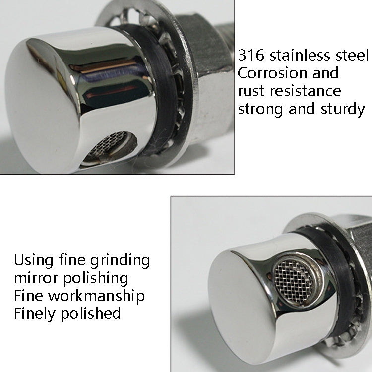 Fuel Breather Vent Straight 316 Stainless Steel  Boat Cabin Oiling Fueling Oil Port Vent Accessories, Fuel Breather Vent