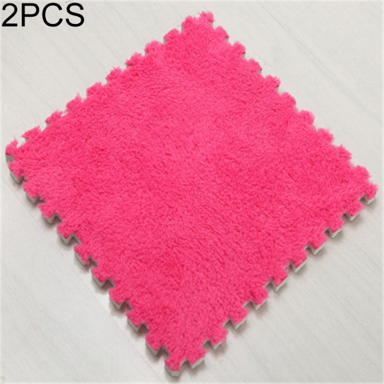 2 PCS Living Room Bedroom Children Kids Soft Carpet Magic Patchwork Jigsaw Splice Heads Climbing Baby Mat 30x30cm, Rose Red, Camel, Purple, Coffee, Blue, Pink, Green, White, Grey