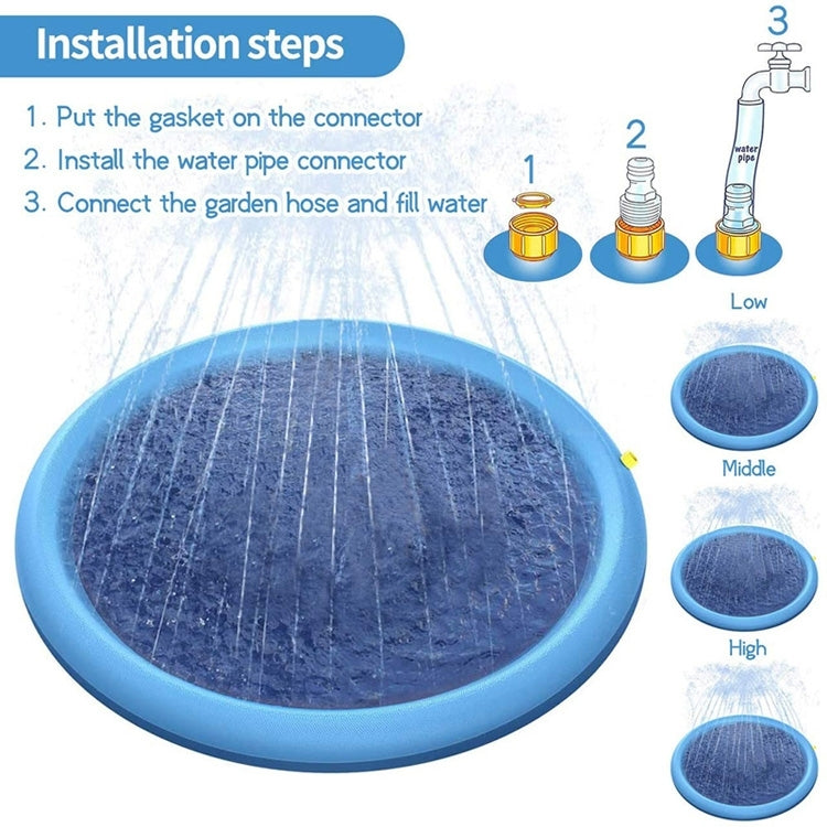 FY008 PVC Pet Sprinkler Mat Outdoor Lawn Water Fun Mat, Diameter:, 150cm, 170cm