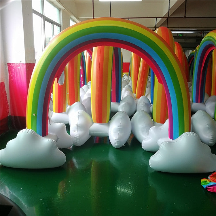 FY002 Inflatable PVC Outdoor Rainbow Arch Sprinkler Children Playing Water Toy, Rainbow Arch