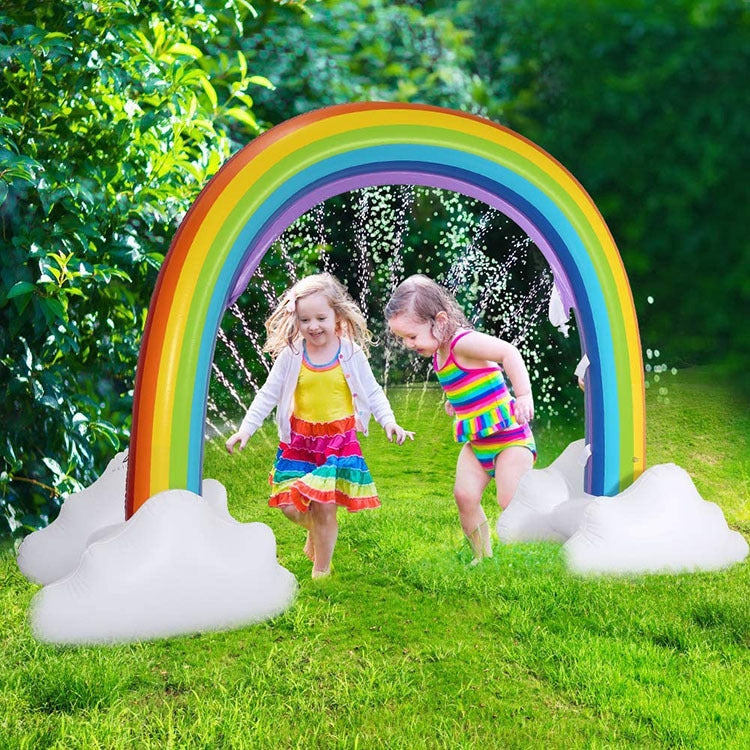 FY002 Inflatable PVC Outdoor Rainbow Arch Sprinkler Children Playing Water Toy, Rainbow Arch