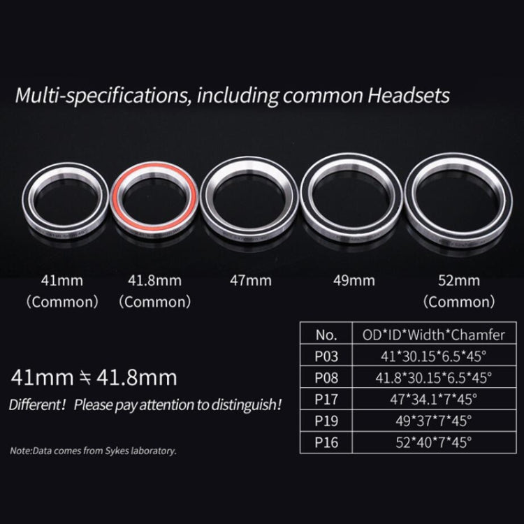 ZH411 Bicycle Headset Repair Bearing Headset Bearing, 2 PCS 41mm, 2 PCS 41.8mm, 47mm, 49mm, 52mm