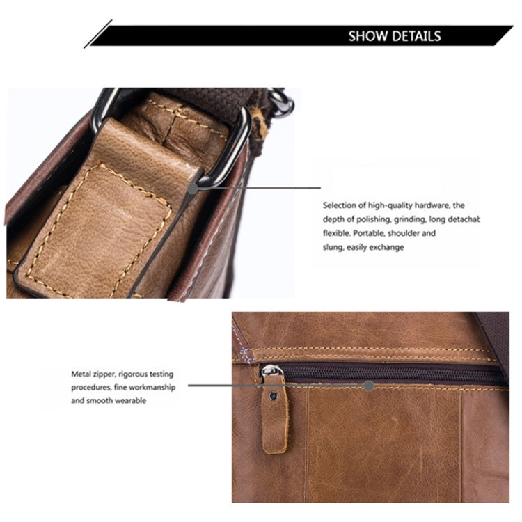 BUFF CAPTAIN 034 Men Leather Shoulder Bag Sports Outdoor First-Layer Cowhide Bag