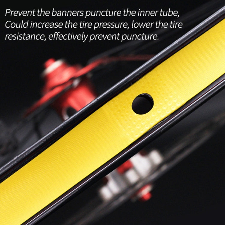 10 PCS Road Mountain Bike Anti-Stab Tire Pad Bicycle Wheel Set PVC Spoke Lining Tape, Red, Yellow