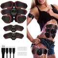 EMS Portable Abdomen Device Electric Abdominal Muscle Stickers with LCD Screen Display, EMS Muscle Stickers (Orange Red), EMS Muscle Stickers (Blue Line), EMS Muscle Stickers (Blue Point), EMS Muscle Stickers (Pink)