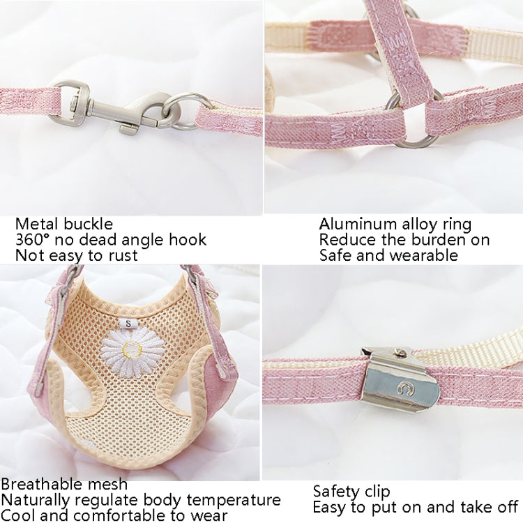 ZiChen Plain Embroidery Dog Traction Rope Pet Chest Strap, Size:, S, M