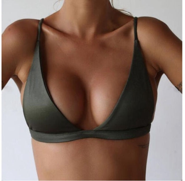 Summer Sexy Bikinis Women Swimsuit High Waisted Bathing Suits Swim Halter Push Up Bikini Padded Bra Bralette Swimwear, XL, M, L, S