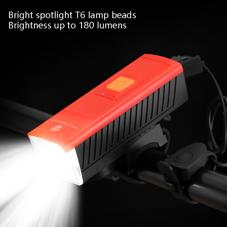 CYCLINGBOX BG-1811 Bicycle Charging Speaker Front Lamp USB Multi-Function Mountain Bike Accessories, Black, Red, Blue