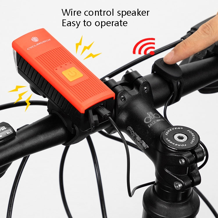 CYCLINGBOX BG-1811 Bicycle Charging Speaker Front Lamp USB Multi-Function Mountain Bike Accessories, Black, Red, Blue