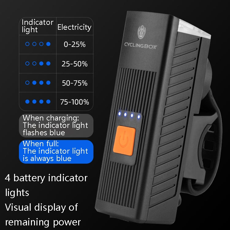 CYCLINGBOX BG-1811 Bicycle Charging Speaker Front Lamp USB Multi-Function Mountain Bike Accessories, Black, Red, Blue