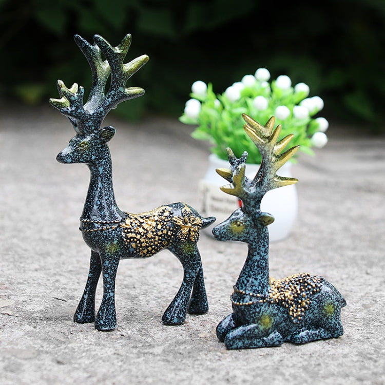 2 Pairs R-8820 Car Ornaments Car Home Safe Deer Decorations, Bronze Blue, Golden, Silver