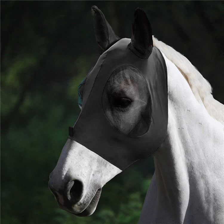 MMZ-001 Breathable Horse Mask Mosquito Insect And Fly Mask Equestrian Supplies, Horse Mask (Blue), Horse Mask (Purple), Horse Mask (Rose Red), Horse Mask (Grey), Horse Mask (Black)