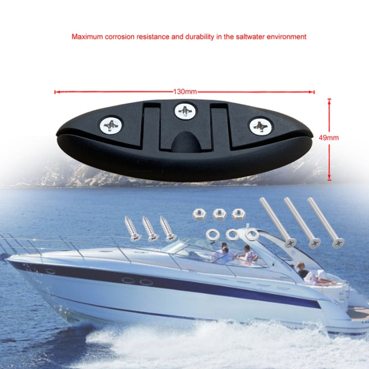 5 Inch Nylon Folding Cable Bolt Claw Bollard Marine Yacht Hardware Accessories, Black