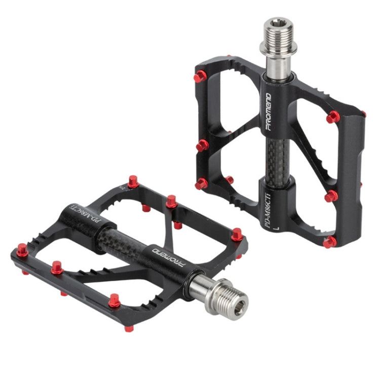 1 Pair PROMEND Titanium Axle Carbon Tube Bicycle Pedal Mountain Bike Road Bike 3 Palin Pedal, PD-M86C-TI, PD-R87C-TI