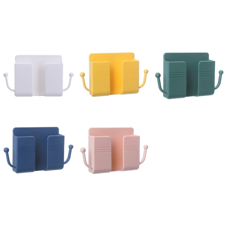 10 PCS Wall-Mounted Remote Control Storage Box Bedside Mobile Phone Charging Stand, 10 PCS White, 10 PCS Yellow, 10 PCS Green, 10 PCS Blue, 10 PCS Pink