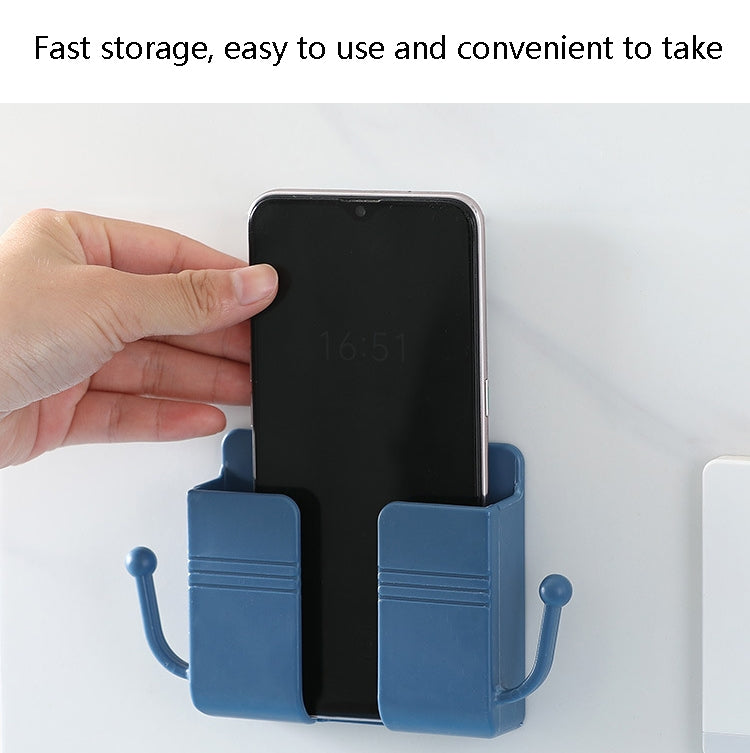 10 PCS Wall-Mounted Remote Control Storage Box Bedside Mobile Phone Charging Stand, 10 PCS White, 10 PCS Yellow, 10 PCS Green, 10 PCS Blue, 10 PCS Pink