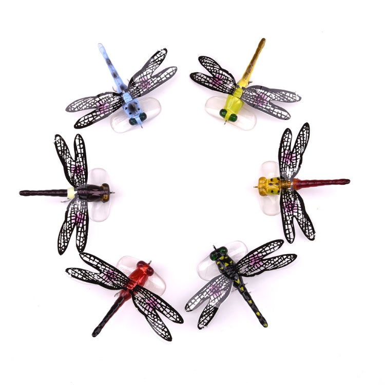 QT01 7cm / 6g Flying Fishing Bait Long Hook Bionic Dragonfly Bait, A (Yellow), B (Purple), C (Black), D (Orange), E (Red), F (Blue)