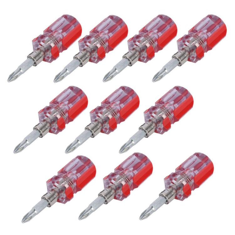 10 PCS Mini Eleven-Shaped Dual-Use Screwdriver With Transparent Crystal Handle, 10 PCS