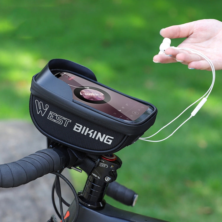WEST BIKING Bicycle Bag Touch Screen Waterproof MTB Road Bike Handlebar Phone Bag Reflective Front Frame Bag, YP0707269