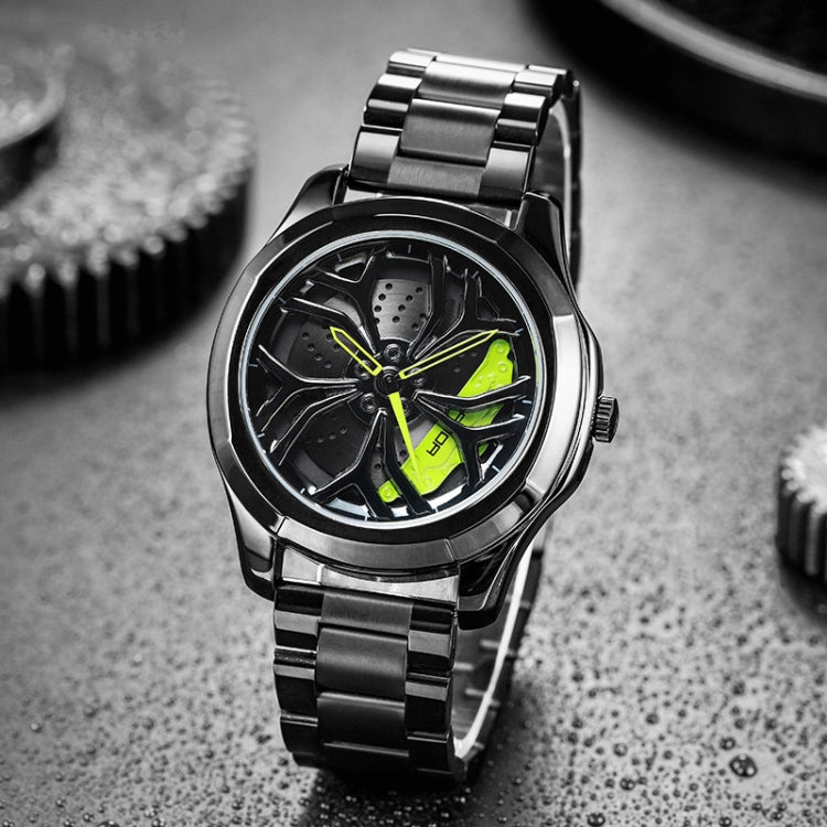 SANDA P1065 Wheel Series Casual Steel Band Quartz Watch For Men, For Men Black Green, For Men Silver Green, For Men Blue Red, For Men Black Red, For Men Silver Red, For Men Blue Green