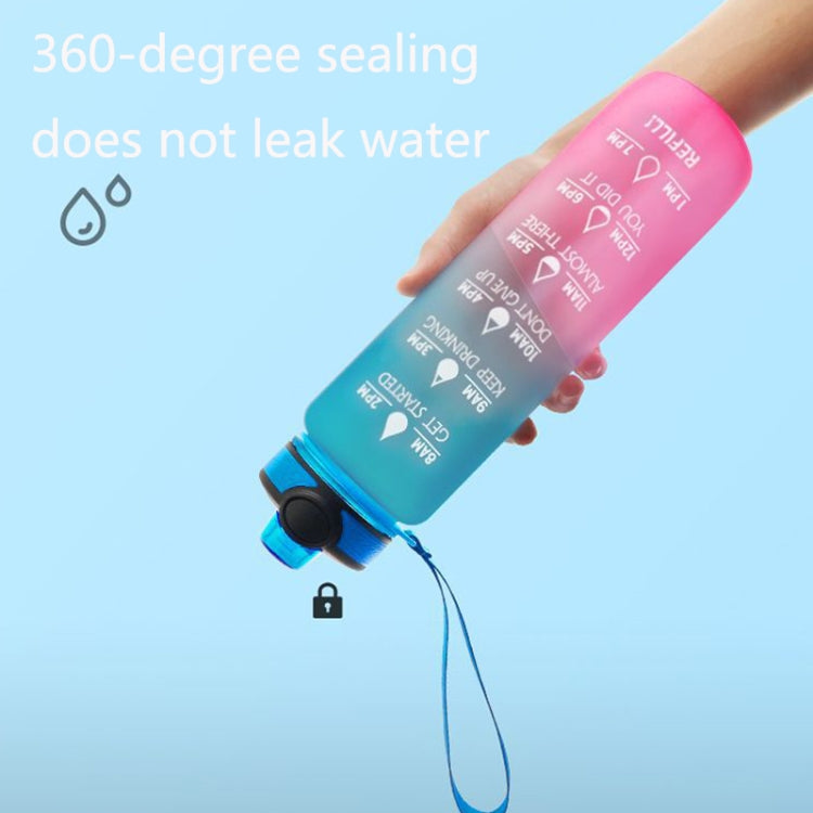 1L Tritan Plastic Gradient Color Cup Outdoor Large Capacity Sports Kettle, Yellow Blue Purple, Purple Orange, Blue Pink, Orange Blue