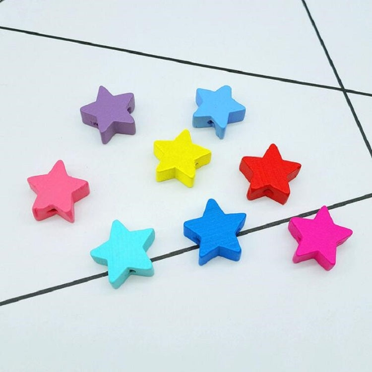 100 PCS / Pack Children Handmade DIY Puzzle Colored Pentagram Beaded Decorative Accessories, 15mm