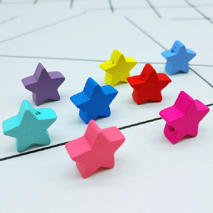 100 PCS / Pack Children Handmade DIY Puzzle Colored Pentagram Beaded Decorative Accessories, 15mm