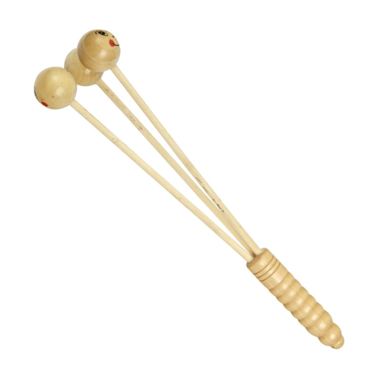Wooden Smiling Face Knock Back Hammer Multifunctional Health Massage Hammer