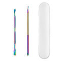 2 in 1 Color Titanium Nail Remover Set Stainless Steel Double-headed Dead Skin Push Set