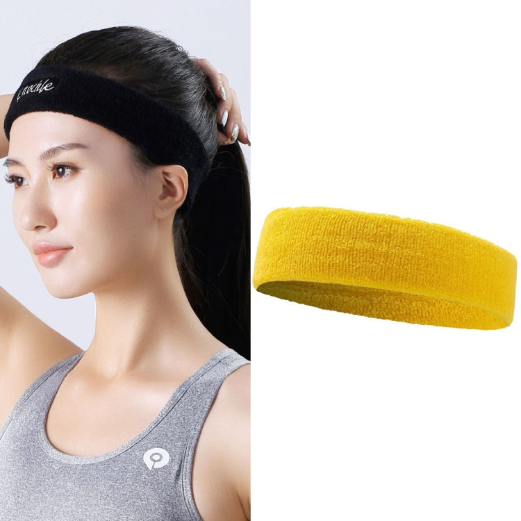 Enochle Sports Sweat-Absorbent Headband Combed Cotton Knitted Sweatband, Enochle Headband (Yellow)