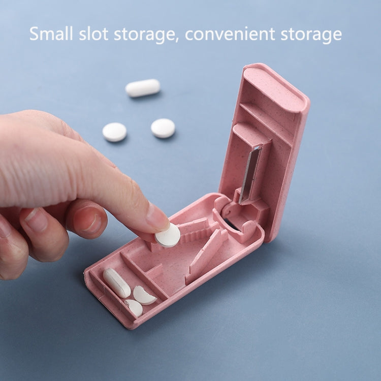 10 PCS JS010 Wheat Plastic Medicine Cutter Pill Divider, Pink, Beige, Blue