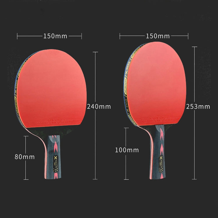 HUIESON HS-CPPX5 Five Stars Carbon Fiber Double-sided Reverse Adhesive Table Tennis Training Racket Set, Specification:, Hand-shake Grip Racket, Pen Hold Grip Racket, Hand-shake Grip + Pen Hold Grip Racket