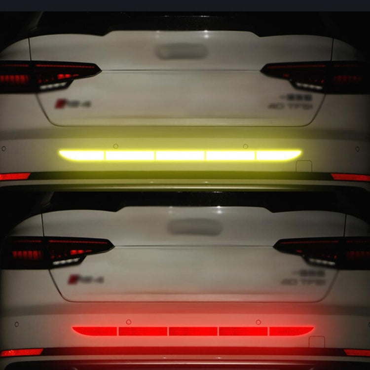 5 Sets Car Trunk Reflective Decorative Strip Anti-Scratch Car Tail Warning Decorative Stickers, Fluorescent Yellow, Red, Blue, Yellow, White