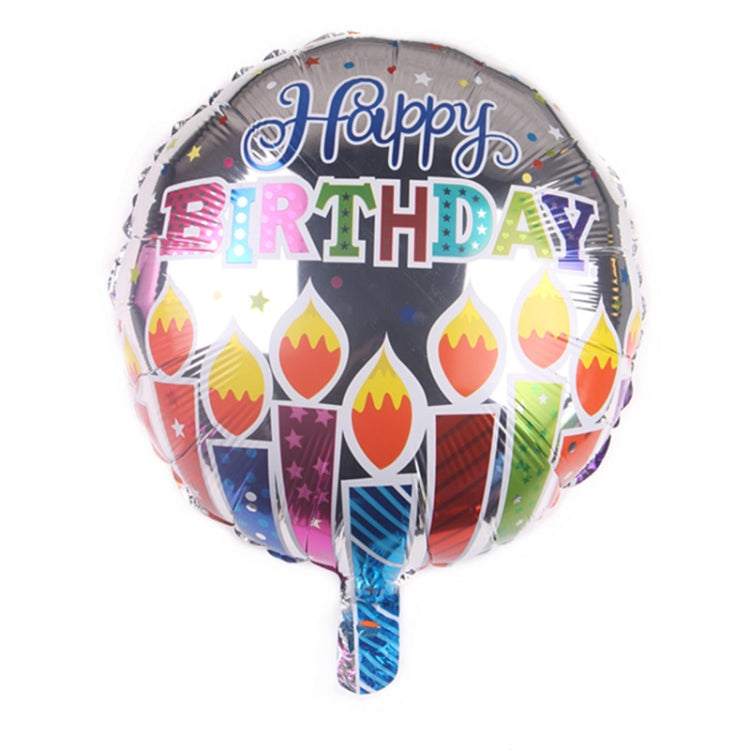 10 PCS 18-inch Round Happy Birthday Aluminum Film Balloons Birthday Party Scene Decoration Balloons, A, B, C, D, E, F, G, H, I, J, K, L, M, N, P, Q, R