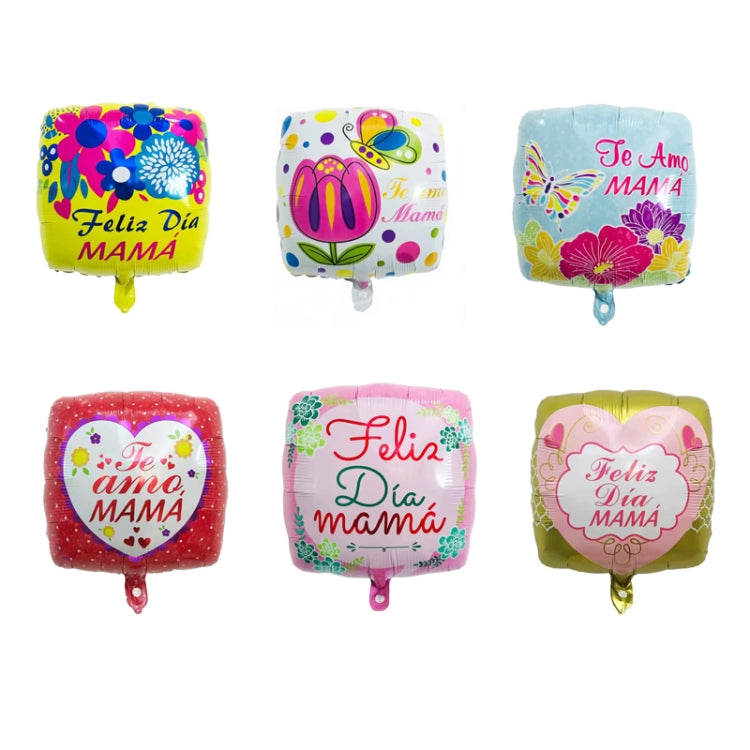 10 PCS 18 Inch  Spanish Mother Day Balloon Cartoon Shaped Aluminum Film Balloon Children Party Decoration Balloon, Yellow, White, Blue, Red, Pink, Gold, A, B, C, D, E, F, G, H, I, J, K, L