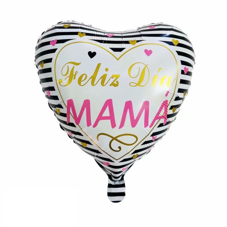 10 PCS 18 Inch  Spanish Mother Day Balloon Cartoon Shaped Aluminum Film Balloon Children Party Decoration Balloon, Yellow, White, Blue, Red, Pink, Gold, A, B, C, D, E, F, G, H, I, J, K, L