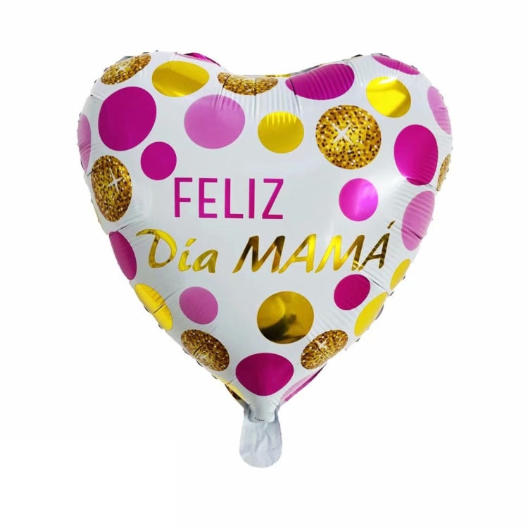 10 PCS 18 Inch  Spanish Mother Day Balloon Cartoon Shaped Aluminum Film Balloon Children Party Decoration Balloon, Yellow, White, Blue, Red, Pink, Gold, A, B, C, D, E, F, G, H, I, J, K, L
