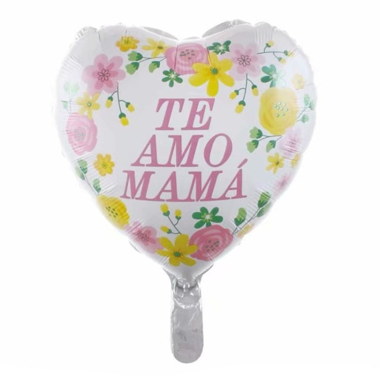 10 PCS 18 Inch  Spanish Mother Day Balloon Cartoon Shaped Aluminum Film Balloon Children Party Decoration Balloon, Yellow, White, Blue, Red, Pink, Gold, A, B, C, D, E, F, G, H, I, J, K, L