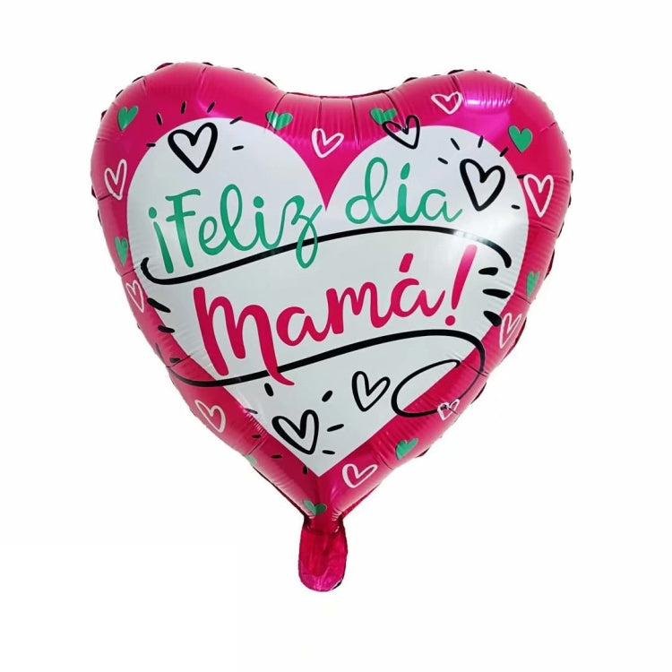 10 PCS 18 Inch  Spanish Mother Day Balloon Cartoon Shaped Aluminum Film Balloon Children Party Decoration Balloon, Yellow, White, Blue, Red, Pink, Gold, A, B, C, D, E, F, G, H, I, J, K, L