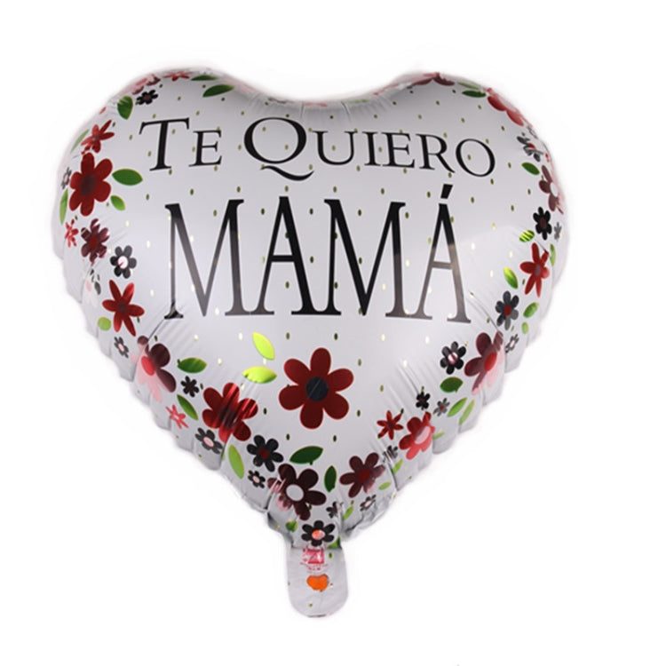 10 PCS 18 Inch  Spanish Mother Day Balloon Cartoon Shaped Aluminum Film Balloon Children Party Decoration Balloon, Yellow, White, Blue, Red, Pink, Gold, A, B, C, D, E, F, G, H, I, J, K, L