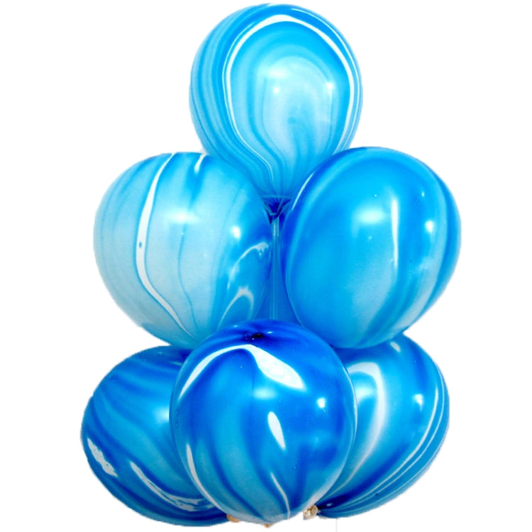 100 PCS 10 Inch Agate Latex Balloon Wedding Festival Party Decorative Balloon, Blue, Green, Red, Black, Purple, Mixed Color, Orange