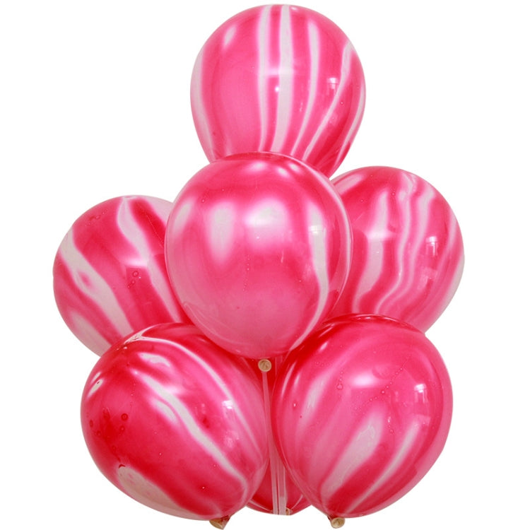 100 PCS 10 Inch Agate Latex Balloon Wedding Festival Party Decorative Balloon, Blue, Green, Red, Black, Purple, Mixed Color, Orange
